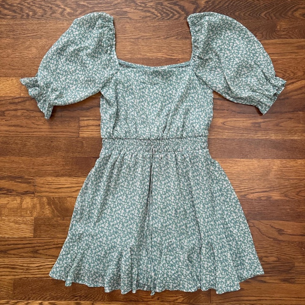 Floral babydoll square neck mini sundress